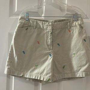 Flip Flop Embroidered Khaki Shorts